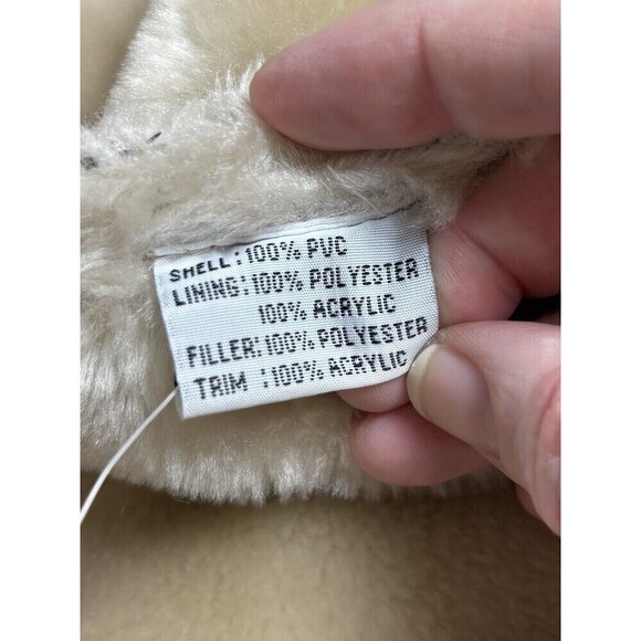 Miletta Faux Leather Coat Jacket Black XL Faux Fur Lining Zip Front Pockets - Picture 7 of 16